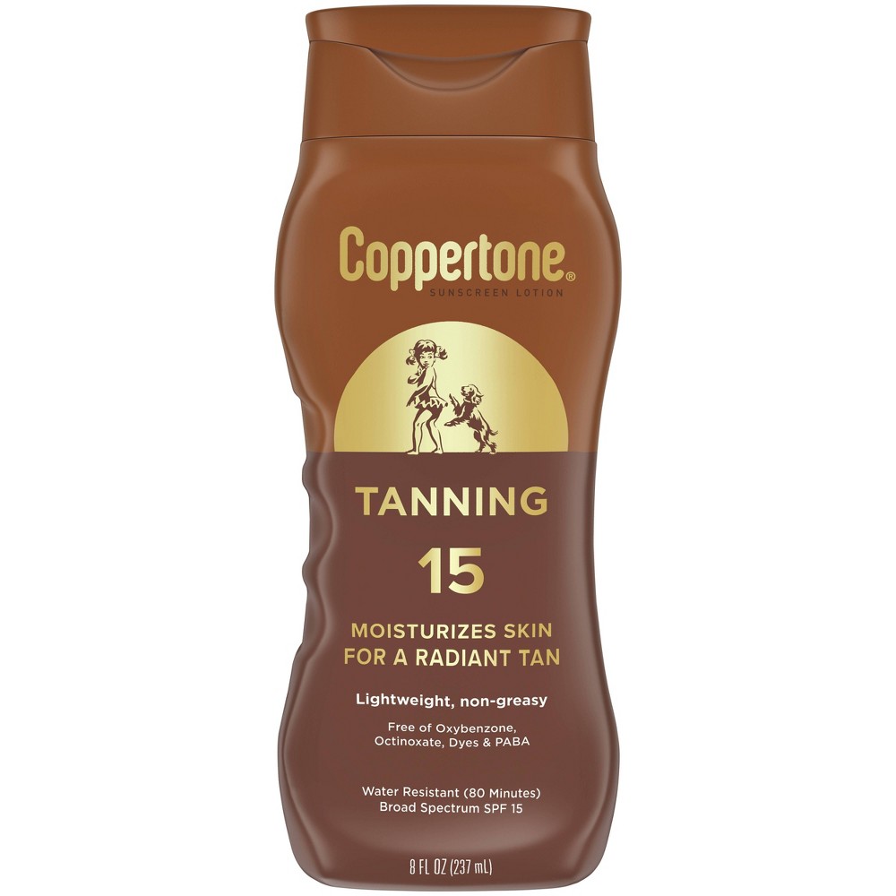 Photos - Cream / Lotion Coppertone Tanning Sunscreen Lotion - Water Resistant Sunscreen - SPF 15 