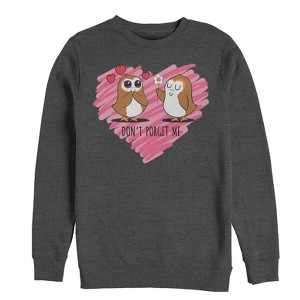 Men's Star Wars The Last Jedi Valentine Don't Porget Me Cartoon Sweatshirt - 1 of 3