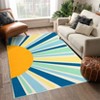 Washable Modern Colorful Rug Non Slip Low Pile Rug Soft Sun Accent Throw Floor Cover Foldable Indoor Carpet for Living Room Bedroom Playroom - 3 of 4