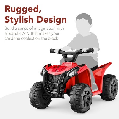 Red 6V Kids Ride-On Quad ATV with Treaded Tires