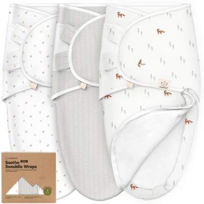 3pk Soothe Zippy Baby Swaddles 0-6 Months, Newborn Sleep Sacks, Zipper Swaddle, Wearable Swaddle Blanket