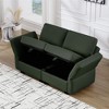 LOVMOR Contemporary Modern Upholstered Fabric Sofa with Storage Seats and Ottomans, 2 Seater Sofa Fabric Couch with Adjustable Arms and Backs - 4 of 4
