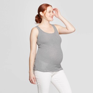 Maternity Striped Scoop Neck Tank Top - Isabel Maternity by Ingrid & Isabel Black & White XXL, Women