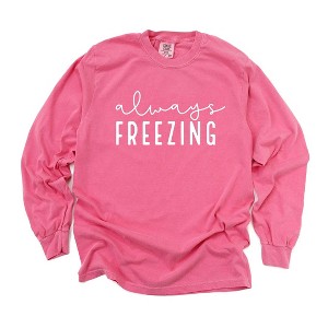 Simply Sage Market Women's Always Freezing Long Sleeve Garment Dyed Tee - 1 of 4