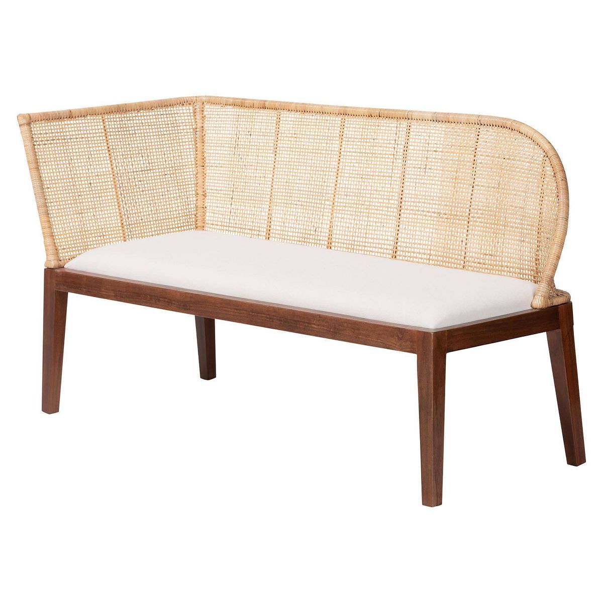 bali & pari Okinawa 2  Piece Corner Bench Set with Cushion Light Honey/Light Brown/White - thumbnail 6