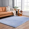 Hauteloom Faina Solid Aqua Shag Rug Washable - 2 of 4