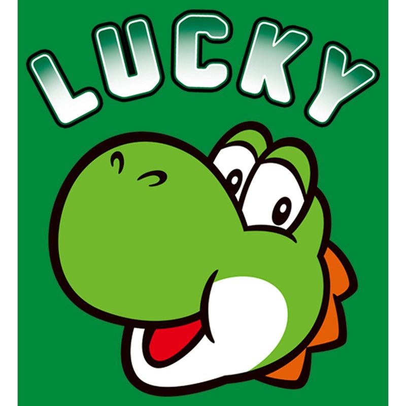 Men's Nintendo Super Mario St. Patrick's Day Lucky Yoshi Retro T-Shirt, 2 of 5