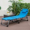 Tangkula Folding Chaise Lounge Chair Sunbathing Recliner w/ Face Hole & Removable Pillow - 4 of 4