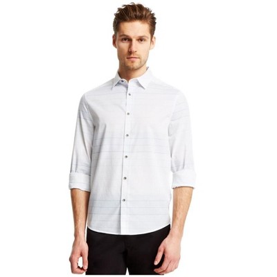 Kenneth Cole Mens Ombre Stripe Button Up Shirt