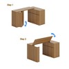 FUFU&GAGA Wooden Kitchen Island Extendable Desk Kitchen Cabinet Adjustable Tabletop Table - 3 of 4