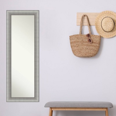 Elegant Brushed Pewter Rectangular Full-Length Door Mirror