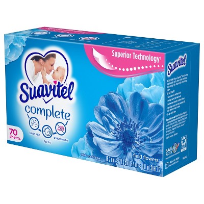 Suavitel Complete Dryer Sheets - Field Flowers - 70ct