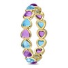 EVERLY JEWELRY |Yellow Plated Sterling Silver 3 5/8 CT TGW Amethyst-Africa Swiss Blue Topaz Fashion Ring - 2 of 4