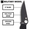 Spyderco Military Model Folding Pocket Knife with 4" Black CPM S30V Steel Blade | Fully Accessible 14MM Round Hole for Swift One-Handed Opening, Black - 3 of 4