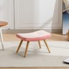Small Foot Stool Ottoman, Wooden Step Stool with Soft Cushion, Sofa Footrest Extra Seating with Non-Slip Pad for Living Room Entryway Office - 2 of 4