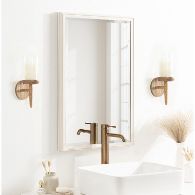 Natural Mango Wood and Glass Wall Sconce, 5x5x13