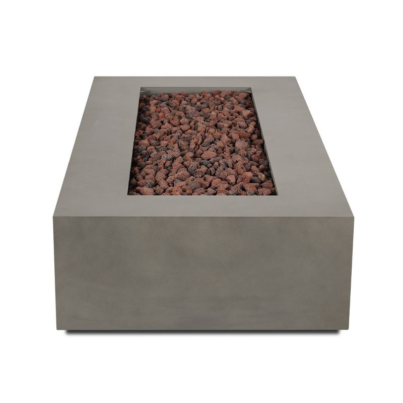 Aegean 70&#34; Rectangle Fire Table with Natural Gas Conversion Kit - Mist Gray - Real Flame, 5 of 10