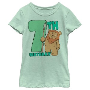 Girl's Star Wars 7th Birthday Cute Ewok T-Shirt - 1 of 4