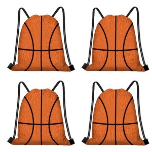 Generic 16 Pieces Basketball Gift Bags Basketball Drawstring String Bag Sports Backpack Ball - 1 of 4