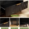 Black Fluted 5 Drawers Dresser,Wood Chest of Drawers,Modern Storage Dresser Organizer with Metal Legs and Anti-Tipping Device for Bedroom Living Room - 2 of 4