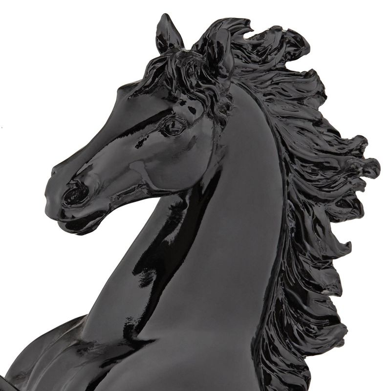 Kensington Hill Prancer 15" High Shiny Black Horse Statue, 3 of 10