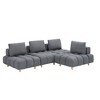 120" Teddy Straight Sectional Sofa, Spacious Seats, Mid-Century Modern - 3 of 4