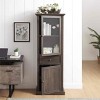 Airsurfer Tall Storage Cabinet with Glass Door and Drawer,Rustic Wood Display Cabinet with Shelves for Living Room,Kitchen,Dining Room - 4 of 4