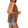 Women's Vest Fringe Trimmed Studded Sleeveless Vest - 2 of 4