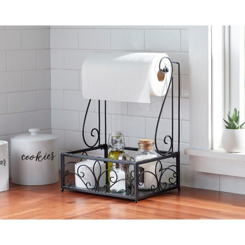 Brylanehome Scroll Paper Towel Organizer Black Target