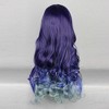 Unique Bargains Women's Halloween Curly Wig Wigs 28" Purple Gradient Blue with Wig Cap - 4 of 4