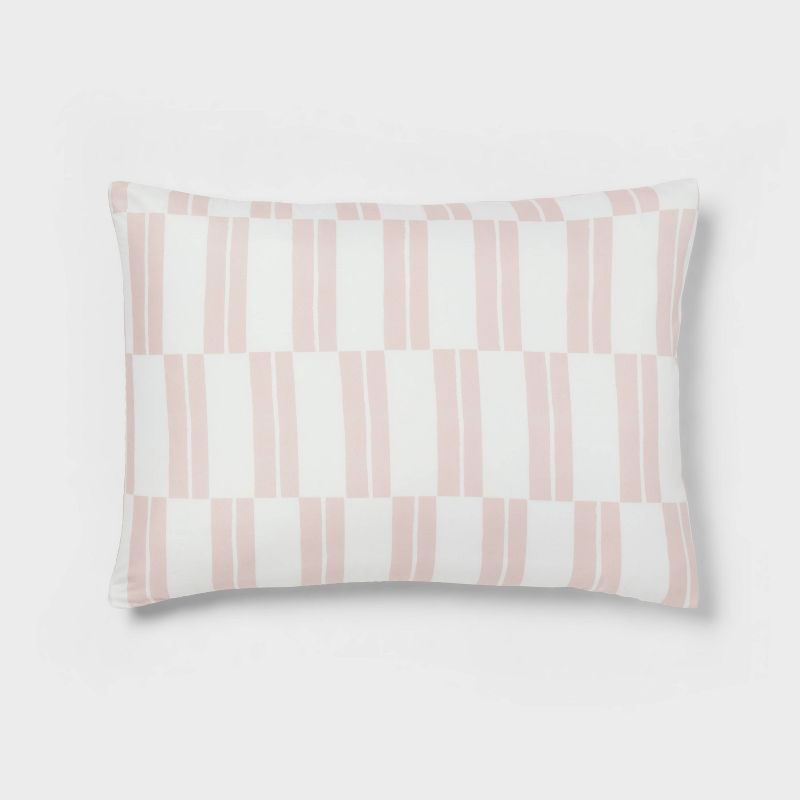 Dash Stripe Printed Microfiber Reversible Comforter & Sheets Set Ivory/Light Pink - Room Essentials™, 6 of 9