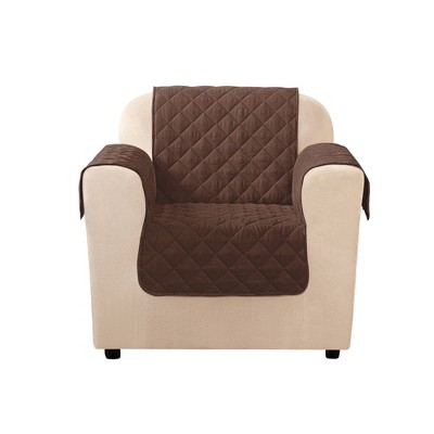 Microfiber Non-Slip Chair Furniture Protector Brown - Sure Fit