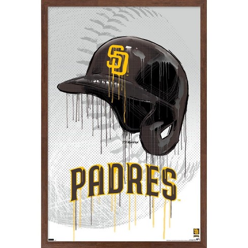 MLB San Diego Padres - Drip Helmet 22 Wall Poster with Pushpins, 22.375 x  34 