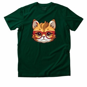 Link Graphic T-Shirt Funny Saying Sarcastic Humor Retro Adult Short Sleeve T-Shirt - Cat With Glasses - 1 of 3