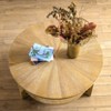 EHMKNP Solid Wood Round Coffee Table with Storage Shelf - 2 of 4