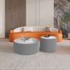 Kumasinova Modern Round Coffee Table with Light Marble Top,18"/30" PU Leather Center Table with Cylinder Shape,Side Table for Living Room Furniture - 3 of 4