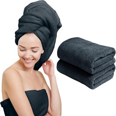 Scala Microfiber Hair Towel Wrap Twist for Women (2 Pack)