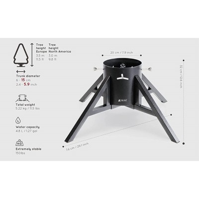 Large Black Steel Geometric Christmas Tree Stand