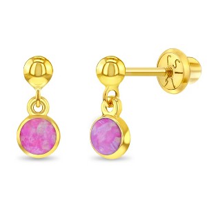 Girls' Opal Dangle Screw Back 14k Gold Earrings - In Season Jewelry - 1 of 1