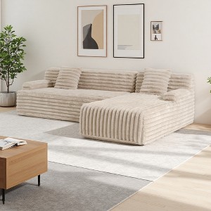 110" Cloud L-Shaped Modular Sectional Sofa with Pillows - 1 of 4