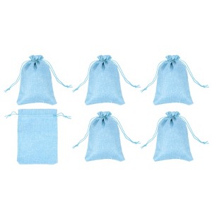 Unique Bargains Cotton Linen Bank Coin Change Bag with Drawstring 6 Pcs - 1 of 4
