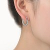Guili Lucky Charm Sterling Silver Horseshoe Hoops with Sparkling Cubic Zirconia for a Classic, Timeless Look Full of Elegance and Luck - 2 of 4