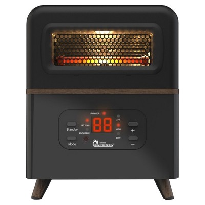 Dr. Infrared Heater DR-978 1500 Watt Dual Heating Hybrid PTC & Infrared Portable Space Heater with Remote Control, Black