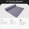 Fitvids 1/4-Inch High Density Thick Non Slip Yoga Mat with Knee Pad and Carrying Strap for Workout, Pilates, Gym Home Exercise, Grey - 2 of 4