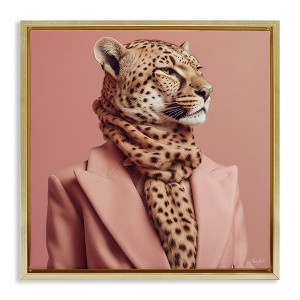 Stupell Industries Fashionable Cheetah Portrait Floating Frame Canvas Art - 1 of 4