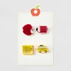Teacher Apple Bus Pencil Mini Claw Hair Clip Set 4pc - Yellow - 2 of 3