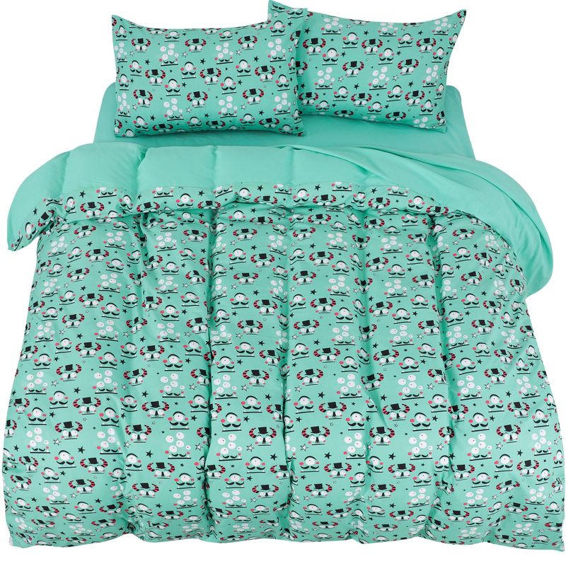 PiccoCasa Kids Polyester Alien Cartoon Series Pattern Bedding Set with 2 Pillowcases 5 Pcs, 1 of 4