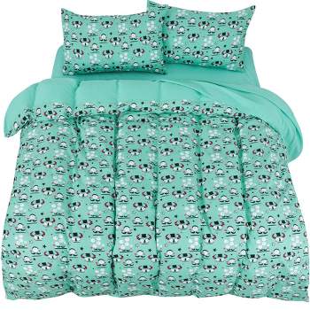 PiccoCasa Kids Polyester Alien Cartoon Series Pattern Bedding Set  with 2 Pillowcases 5 Pcs