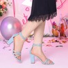 Allegra K Women's Rhinestones Crisscross Strap Strappy Chunky Heel Sandals - 2 of 4