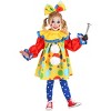 HalloweenCostumes.com Toddler Posh Polka Dot Clown Costume for girls, Rainbow Polka Dot Circus Dress, Large Bow Kid Carnival Outfit - 3 of 4
